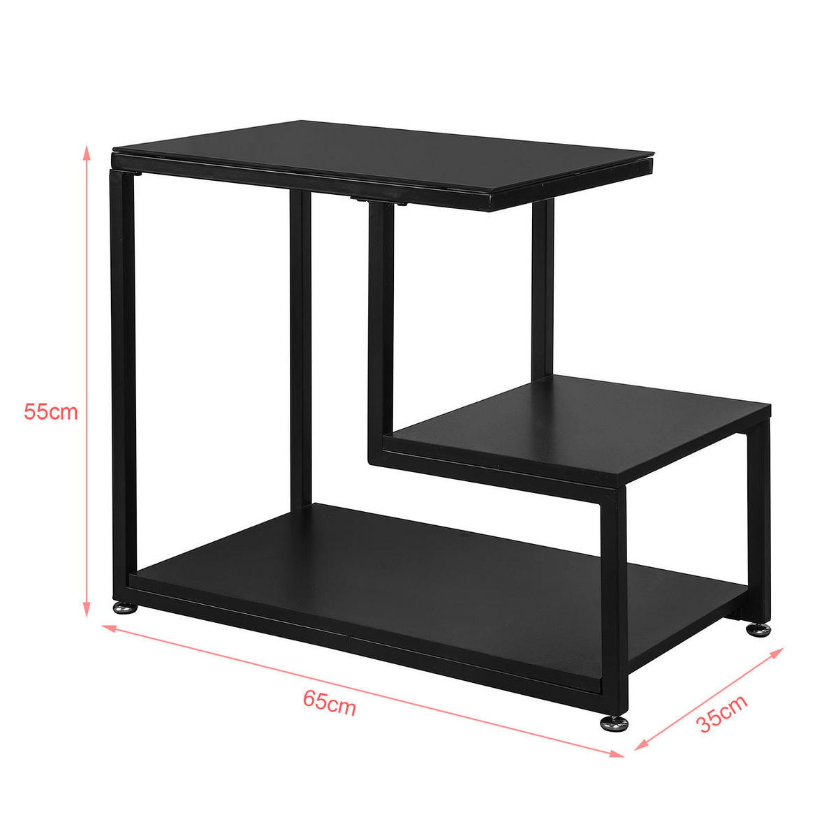 BEISTELLTISCH Schwarz - Schwarz, Holzwerkstoff (35/65/55cm) - SoBuy