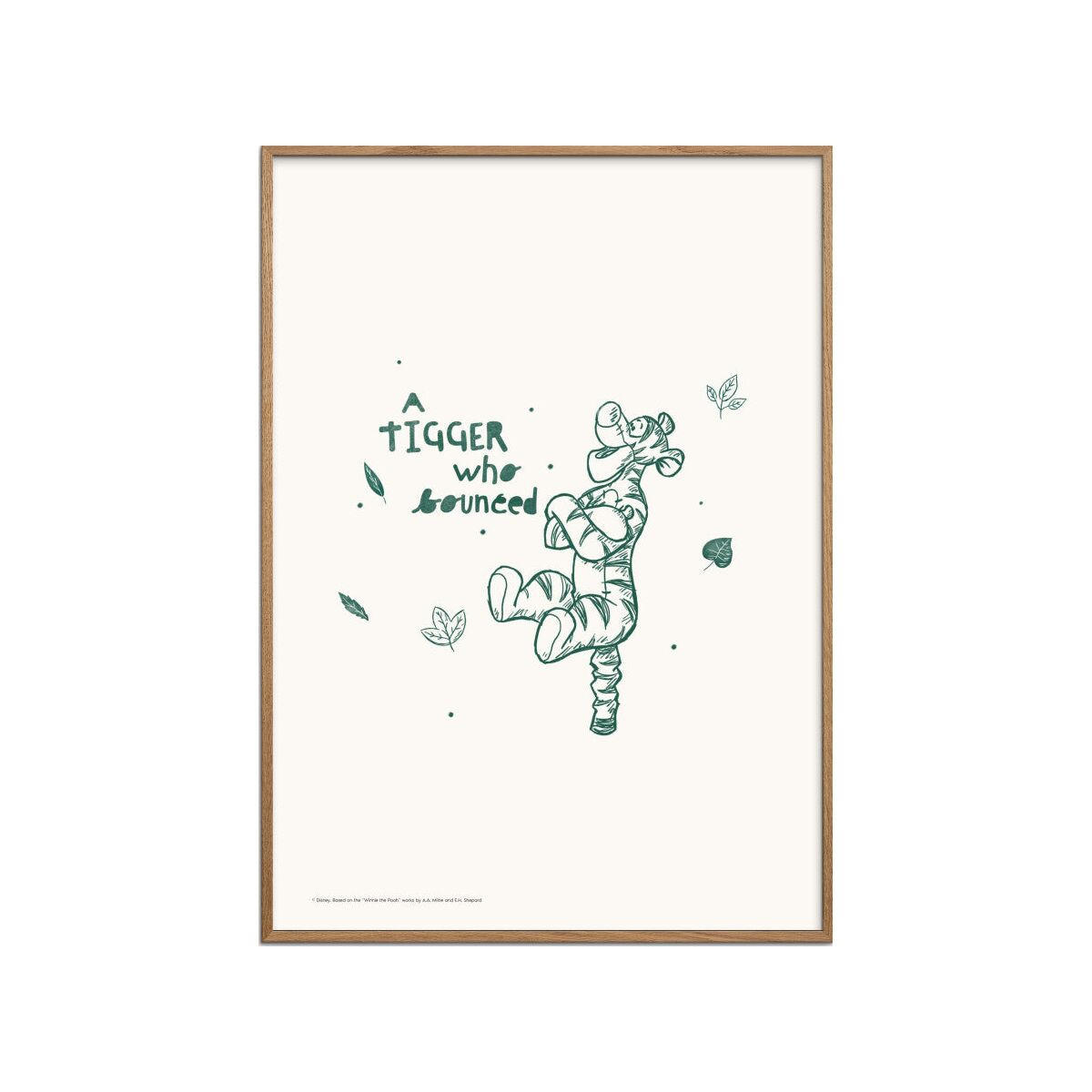 POSTER mit Rahmen Disney - Disney's Tigger Joyful Bounce - Eichefarben/Beige, Holz/Papier (50/70cm) - Poster&Frame