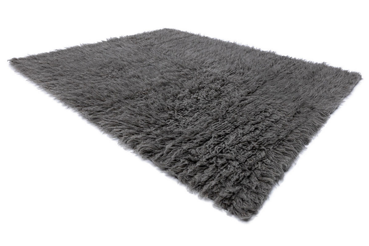 FLOKATI WOLLE 70/160 cm - Grau, Textil (70/160cm) - rugsX