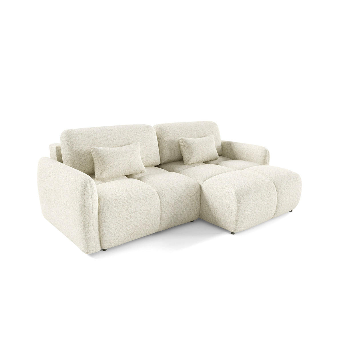 ECKSOFA Cremeweiß - Weiß, Holz (240/165cm) - Petits-meubles