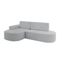 ECKSOFA mit Schlaffunktion und Bettkasten Ottomane Links MARI-L1-S - 283x167x85 cm Grau Cord - Graphitfarben/Schwarz, Holzwerkstoff/Kunststoff (283/167cm) - ALTDECOR