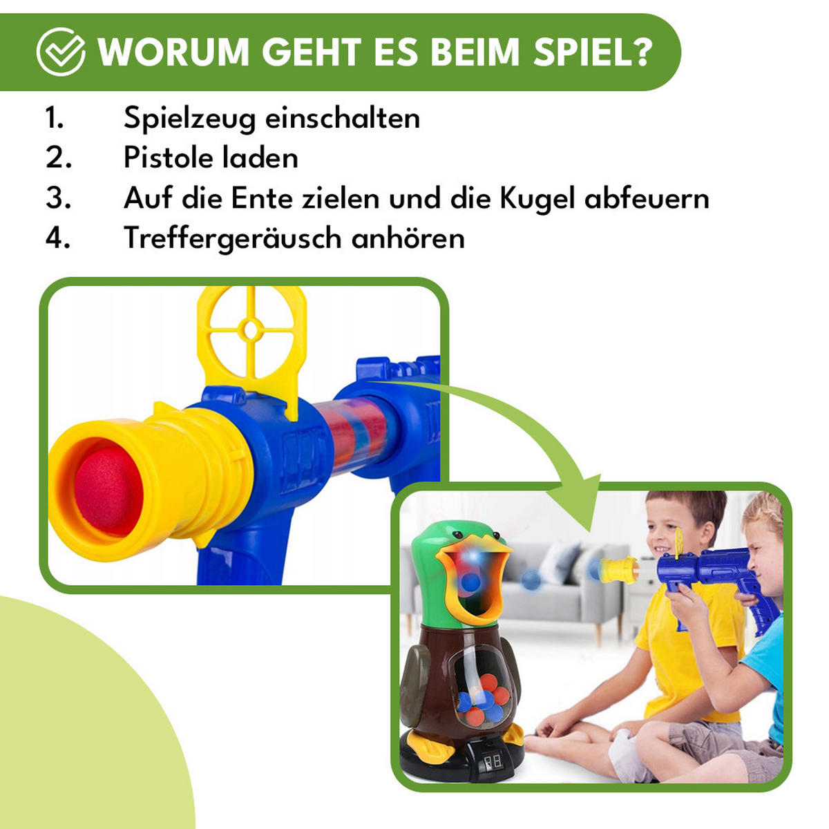 SPIELZEUG Geschicklichkeitsspiel Ente - Multicolor, Kunststoff (16/29/16cm) - KRUMAD