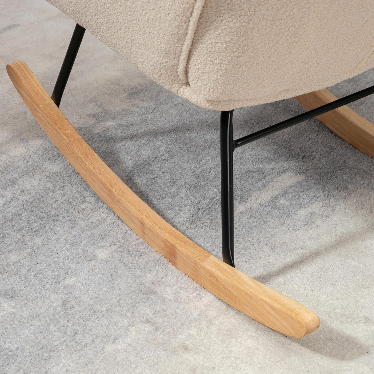 SCHAUKELSTUHL, Berbervlies, Beige - Beige, Kunststoff/Metall (98/101/71cm) - HOMCOM