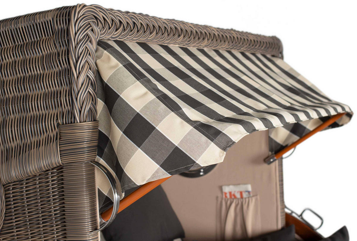 STRANDKORB XXL Düne Grande 2,5 Sitzer - Beige/Braun, Metall (142/170/95cm) - Mr. Deko