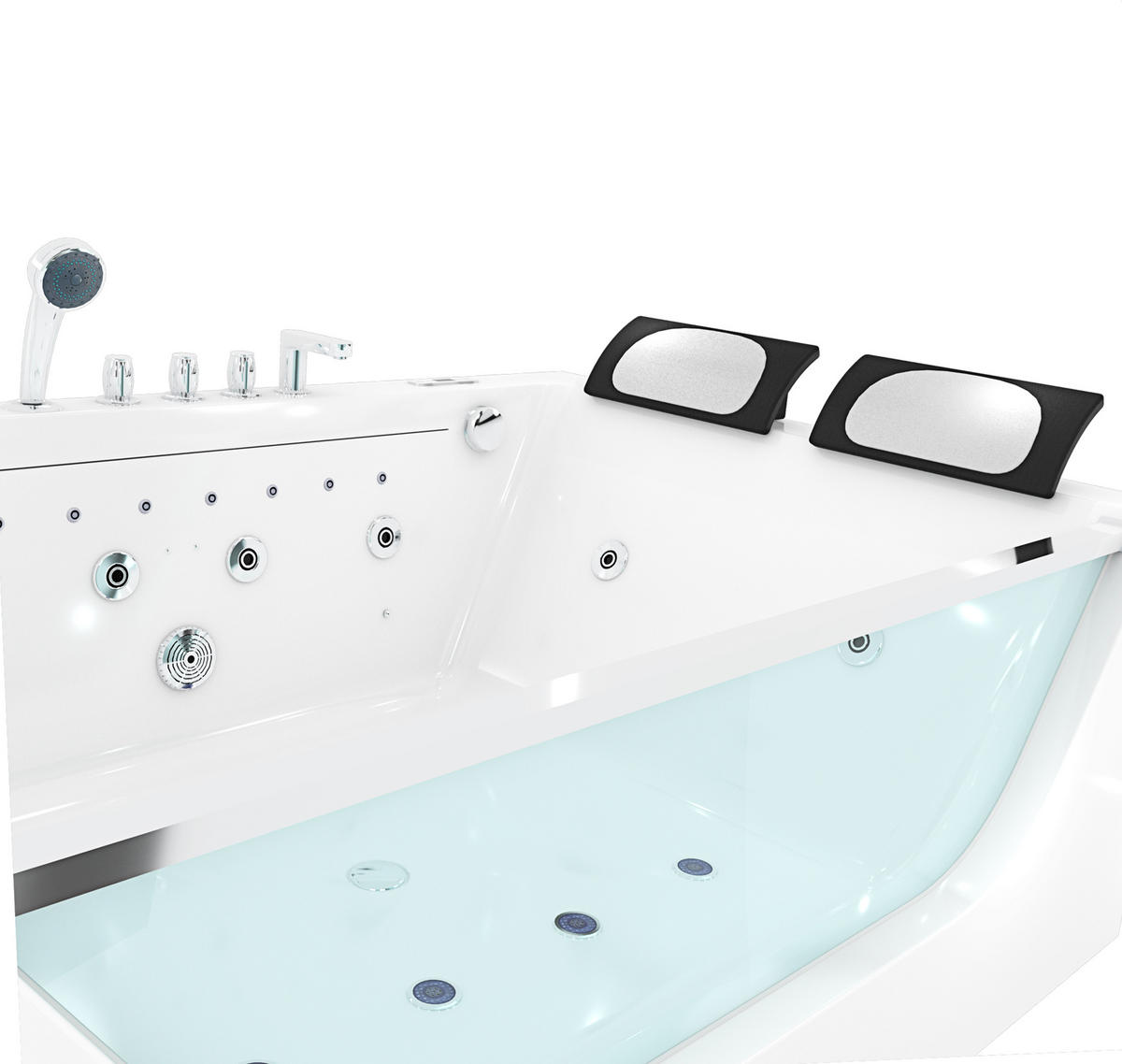 WHIRLPOOL Pool Wanne W42-L-EA 180x120cm - Weiß, Glas/Kunststoff (120/64/180cm) - AcquaVapore by Sandra Jentho