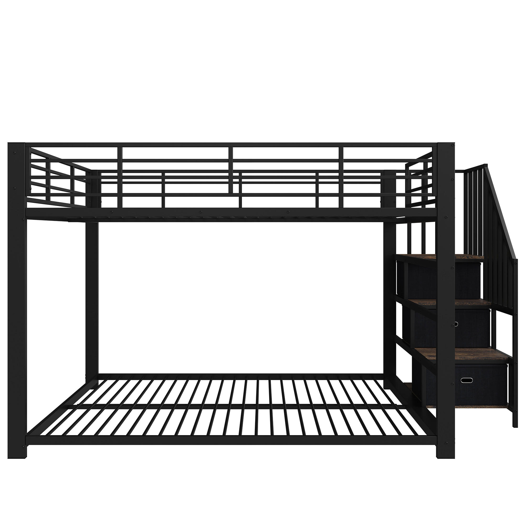 ETAGENBETT 140/200 cm Schwarz - Schwarz, Metall