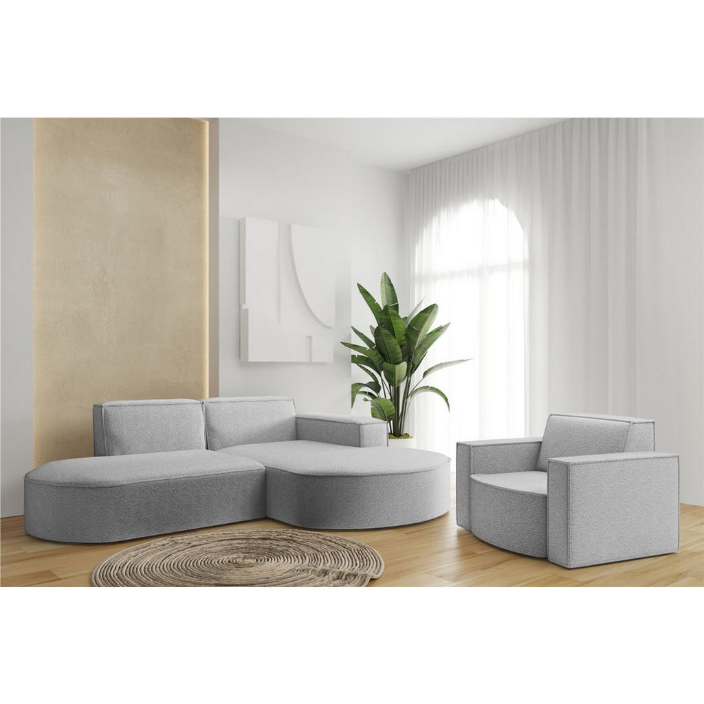 Thumbnail - Fun Möbel Sofaset, Creme, Textil, Ottomane rechts, 236x78x165 cm, Wohnzimmer, Sofas & Couches, Sitzgarnituren