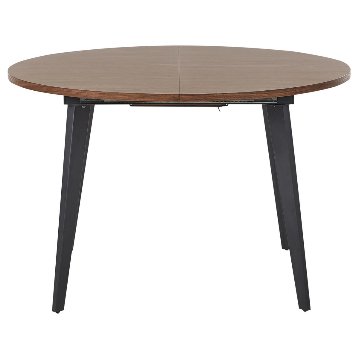 AUSZIEHBARER-ESSTISCH 120/150-120 cm Dunkler Holzfarbton/Schwarz Bovina - Dunkelbraun/Schwarz, Holzwerkstoff (120/120/75cm) - Beliani