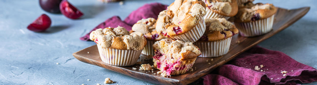 XXXLecker Rezept Pflaumenmuffins mit Streuseln