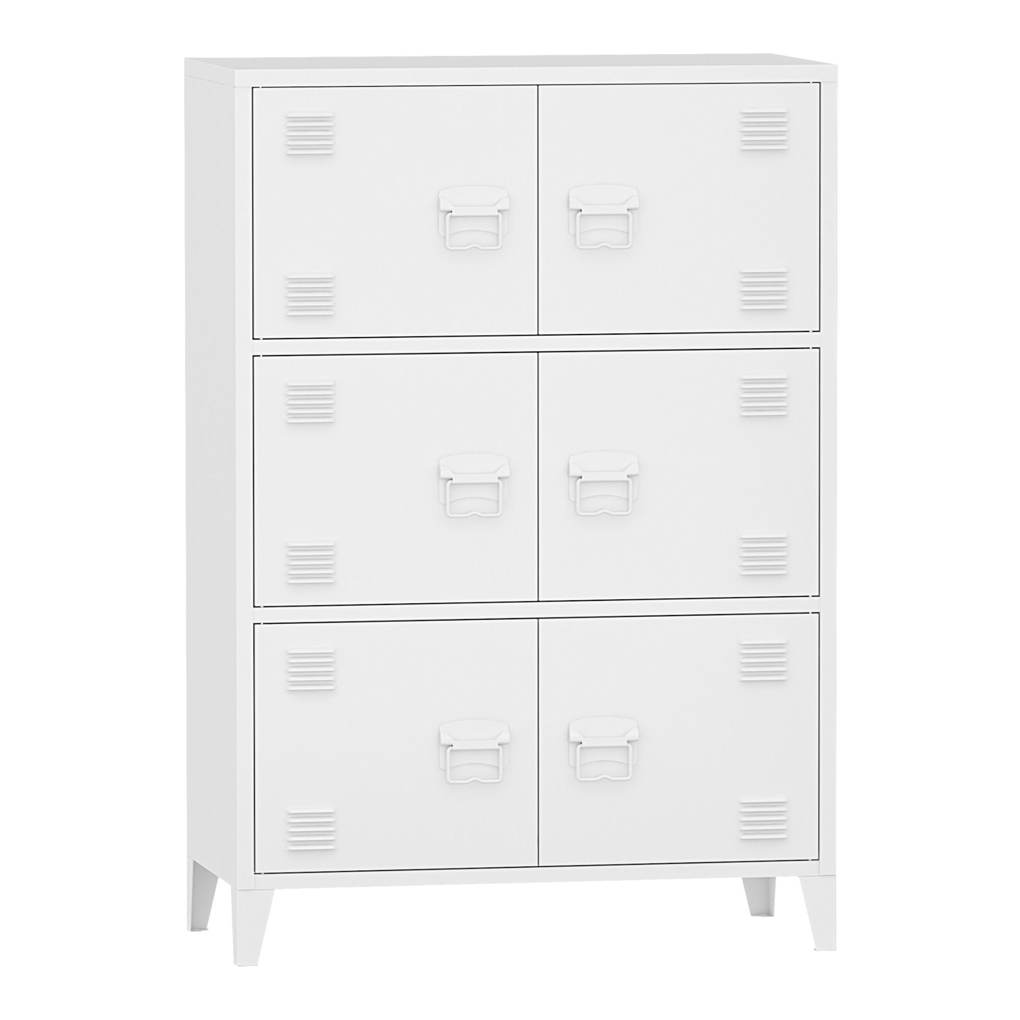 BÜROSCHRANK Hamina - Weiß, Metall (80/113/40cm) - [en.casa]