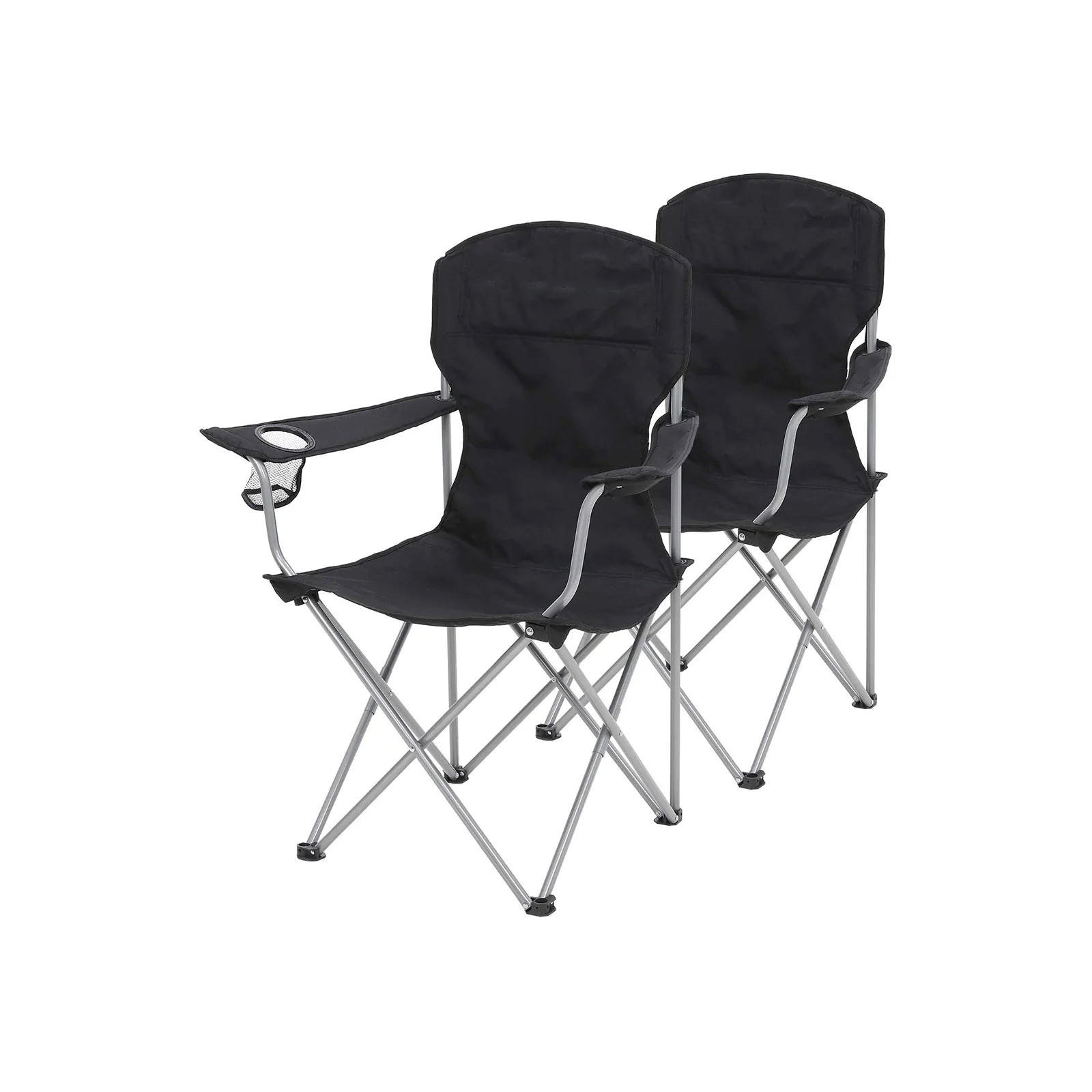 CAMPINGSTUHL KLAPPSTUHL 2ER-SET - Schwarz, Textil (51.5/96/76cm) - Hansiro