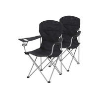 CAMPINGSTUHL KLAPPSTUHL 2ER-SET - Schwarz, Textil (51.5/96/76cm) - Hansiro