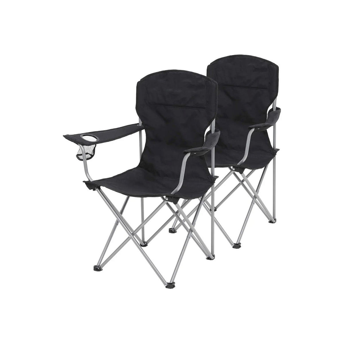 CAMPINGSTUHL KLAPPSTUHL 2ER-SET - Schwarz, Textil (51.5/96/76cm) - Hansiro