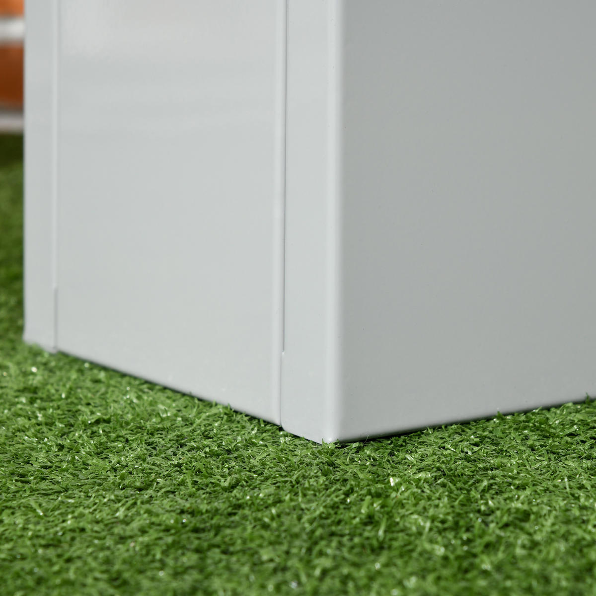 BLUMENKASTEN Pflanzkübel mit Entwässerungsloch, aus Stahl, für Balkon, Terrasse, Grau - Grau, Metall (22/22/91cm) - Outsunny