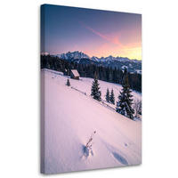 WANDBILD, Kasprowy Wierch Berglandschaft Natur Winter - Weiß, Textil (80/120cm) - Feeby