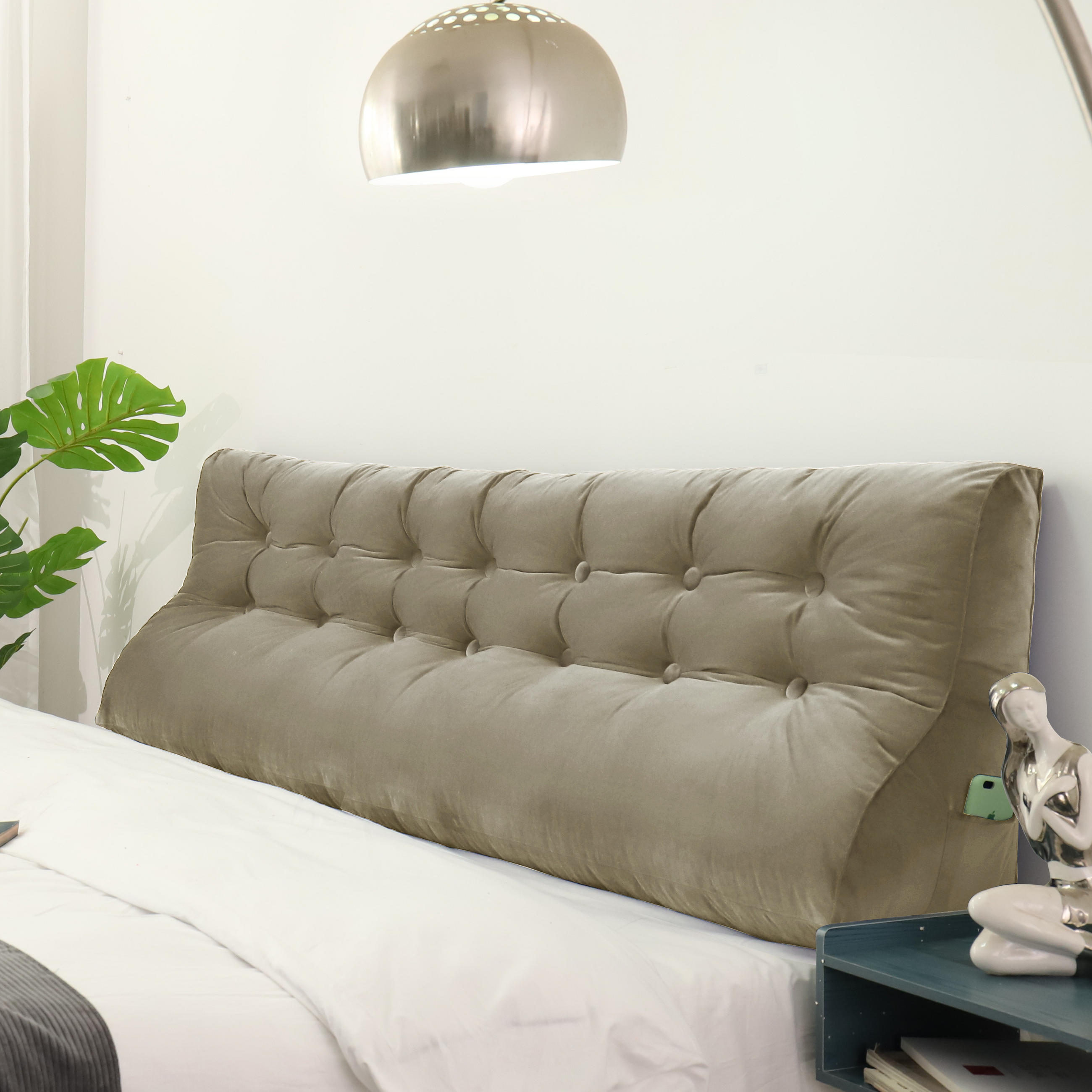 RÜCKENKISSEN Körperkontur Samtlook Ekru 200 cm - Ecru, Textil (55/200cm) - Vercart