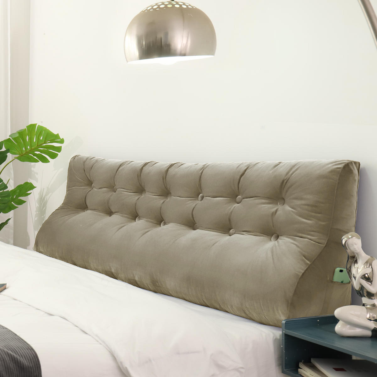 RÜCKENKISSEN Körperkontur Samtlook Ekru 200 cm - Ecru, Textil (55/200cm) - Vercart