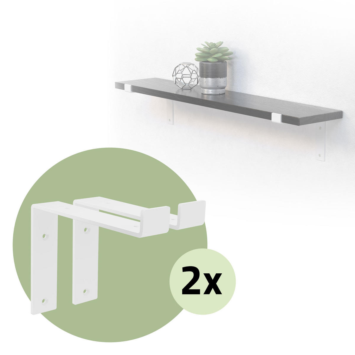 REGALHALTERUNG 2er Set - Weiß, Metall (14.5/4/20cm) - ML-DESIGN