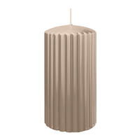 RILLEN KERZEN Schlamm 150 x Ø 80 mm, 4 Stück - Schlammfarben, Paraffin (8/15/15cm) - Wiedemann Kerzen