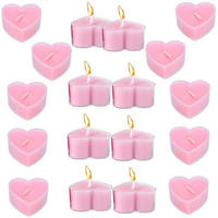 TEELICHTER Herz 18-teiliges Set Rosa 4 cm - Rosa, Paraffin (2cm)