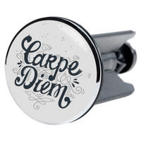 WASCHBECKENSTÖPSEL Carpe Diem - Weiß, Kunststoff/Metall (4/7/7cm) - Sanilo