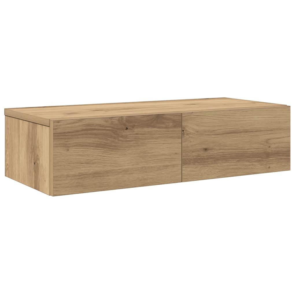 WANDREGAL Mit Schubladen Artisan-Eiche 60/26,5/15 Cm - Braun, Holzwerkstoff (26.5/15/60cm) - vidaXL