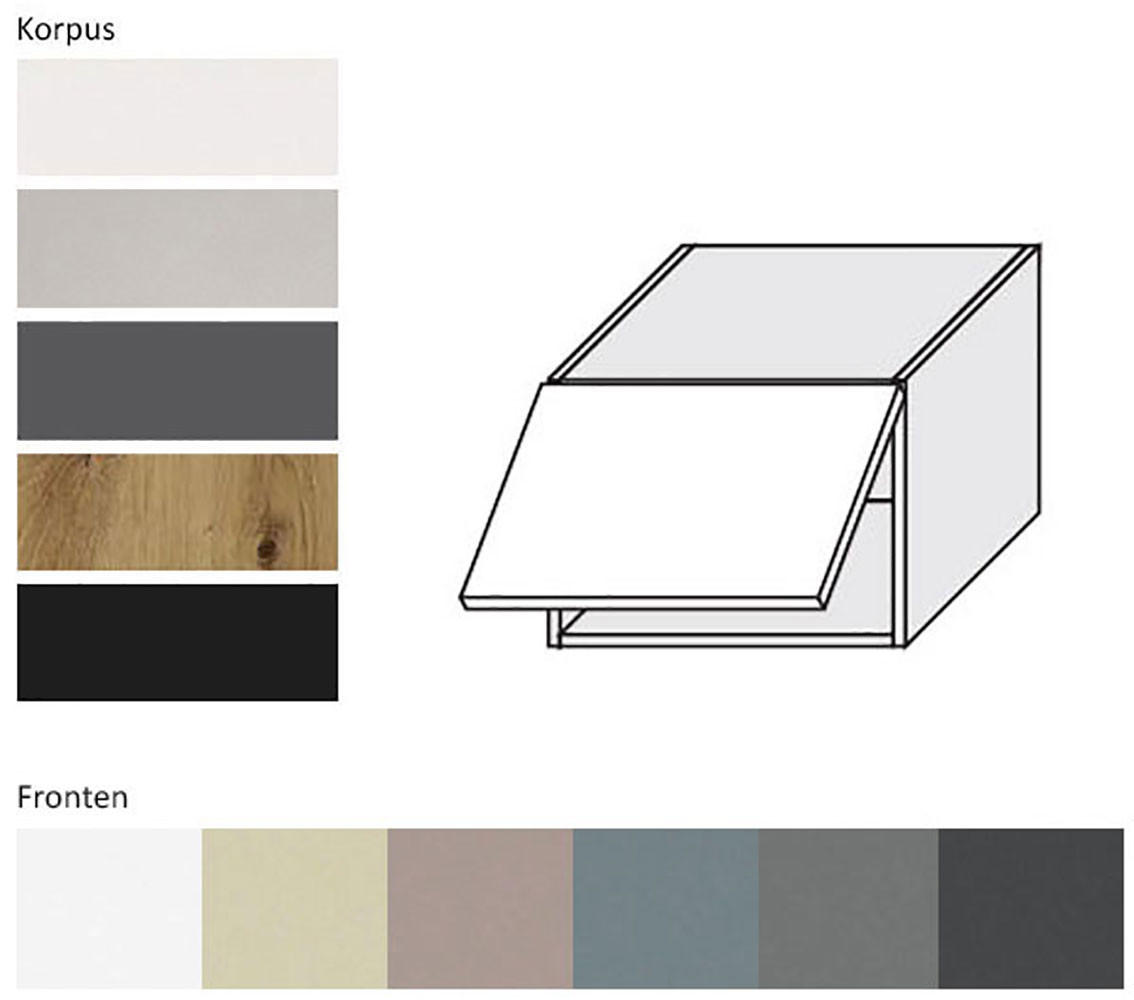 KLAPPHÄNGESCHRANK Kvantum W4B/45 Graphit Matt / Grau Matt 45 / 32,5 / 36cm - Graphitfarben/Grau, Holz/Holzwerkstoff (45/36/32.5cm) - Feldmann-Wohnen