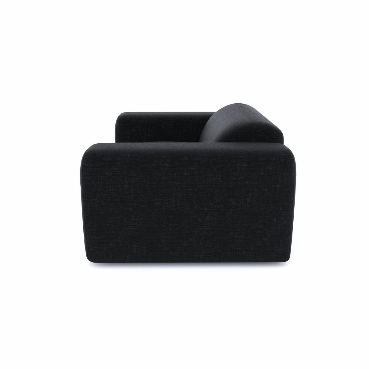 SESSEL Texturierter Samt Anthrazit 130cm - Dunkelgrau/Anthrazit, Textil (130/67/97cm) - Sia Home