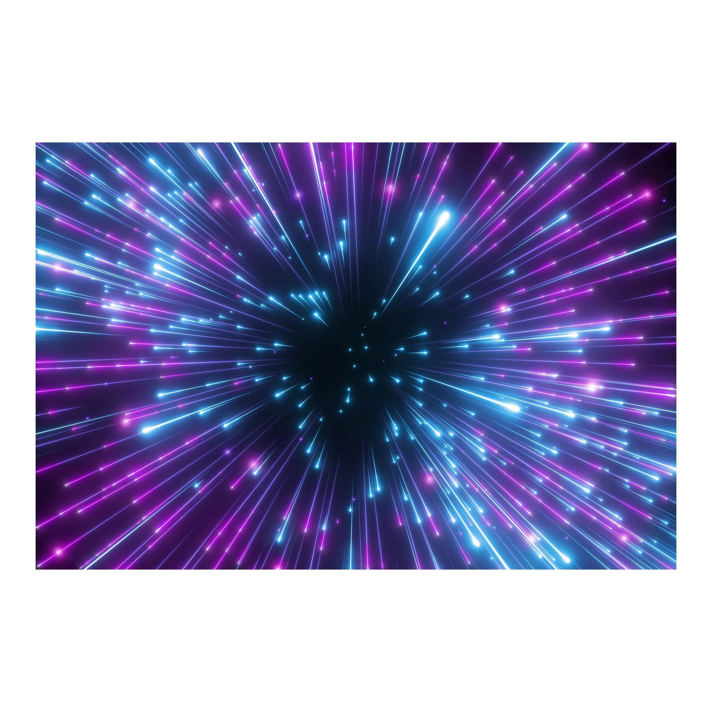 FOTOTAPETE Neon Feuerwerk 384/255 cm - Violett, Papier (384/255cm) - Bilderwelten