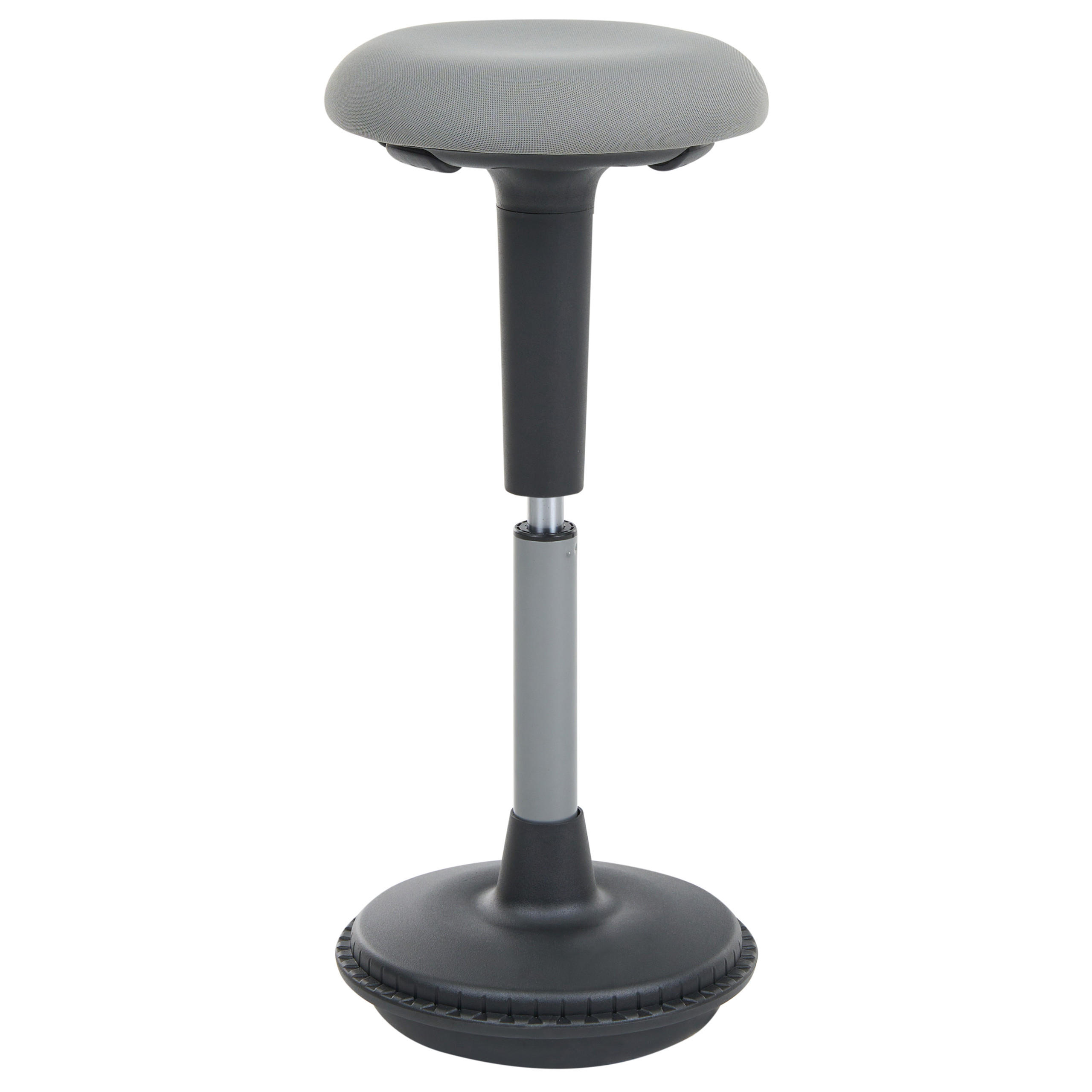 WACKELHOCKER Stoff Grau Estell - Dunkelgrau/Schwarz, Kunststoff (33/63/33cm) - Beliani