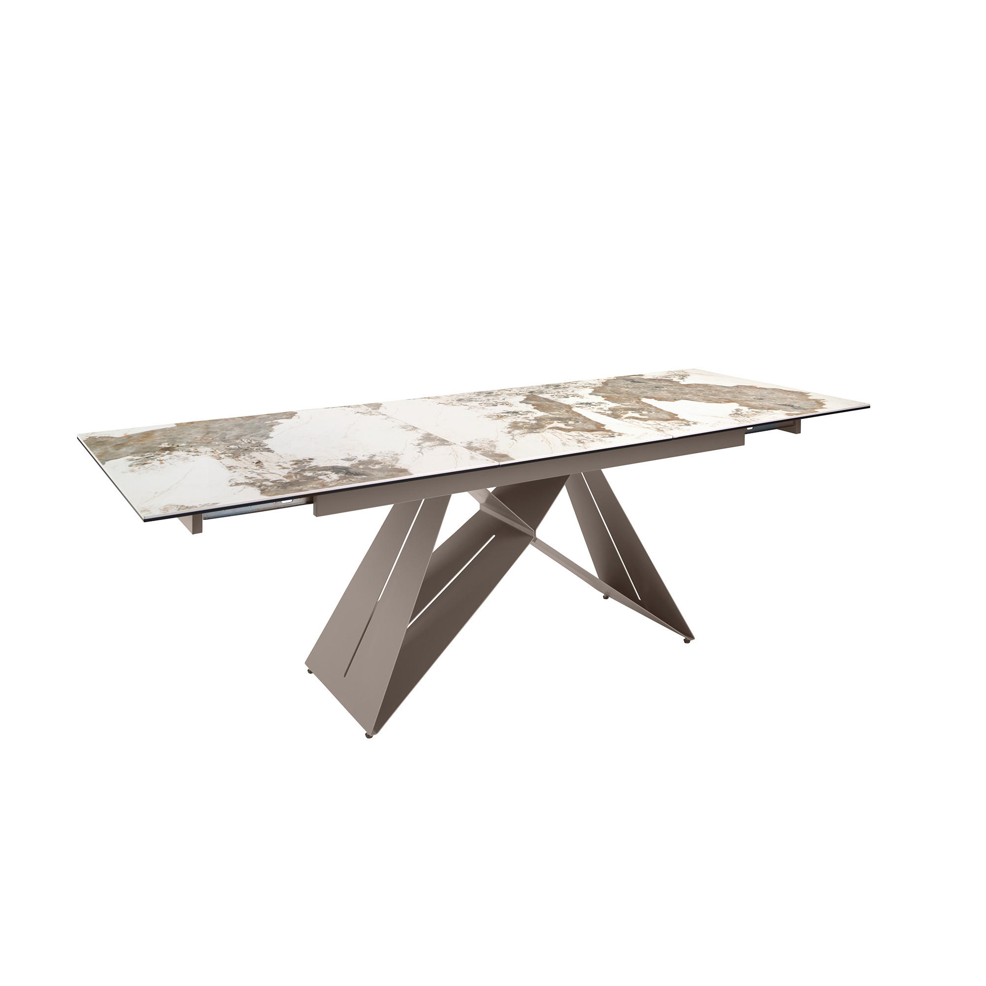 ESSTISCH Rechteckig Weiß Taupe Grau 180/90/76 cm - Goldfarben/Weiß, Stein (90/180/76cm) - ANGEL CERDA