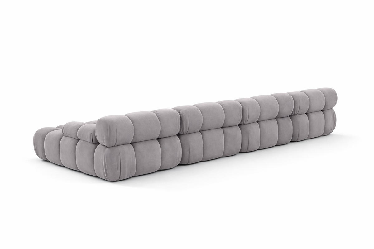 ECKSOFA U-Form XL, Stoff Velours Salvador, Grau, Selia U XL - Grau, Holz (380/70/160cm) - Kaiser Möbel