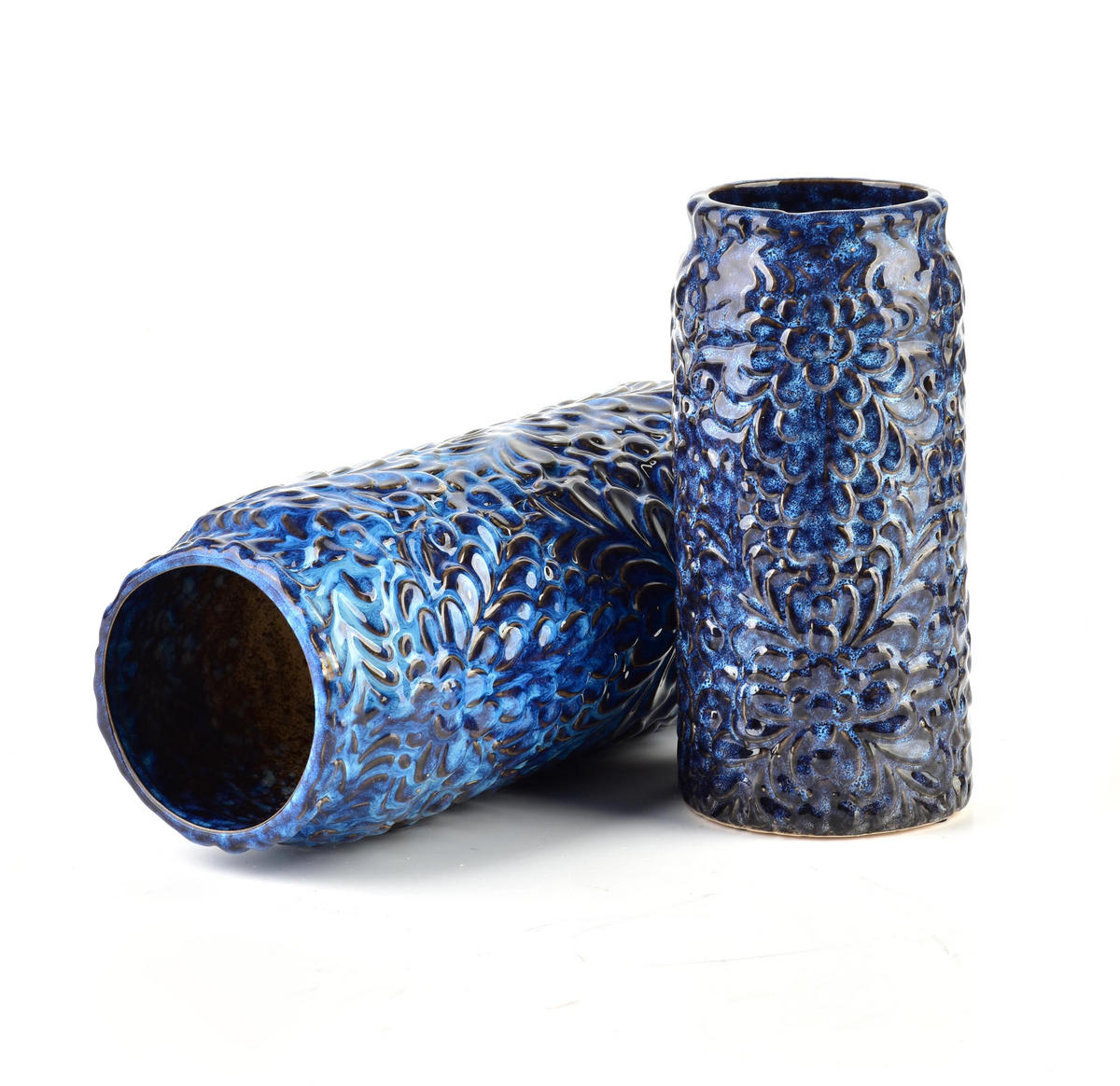 VASE Yanda Blau 11/11/22 cm Keramik - Dunkelblau, Keramik (22cm) - Mondex