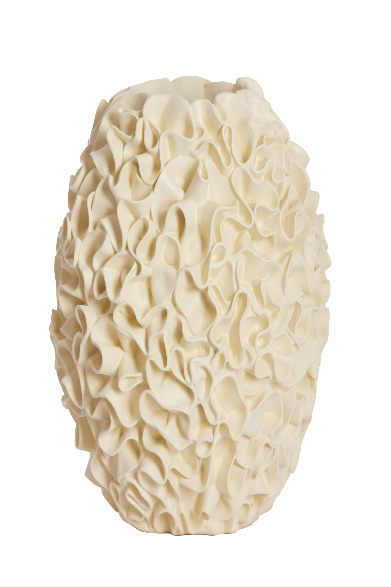 VASE Agello Weiß Ø26/39,5 cm - Weiß, Kunststoff (39.5cm) - Light & Living