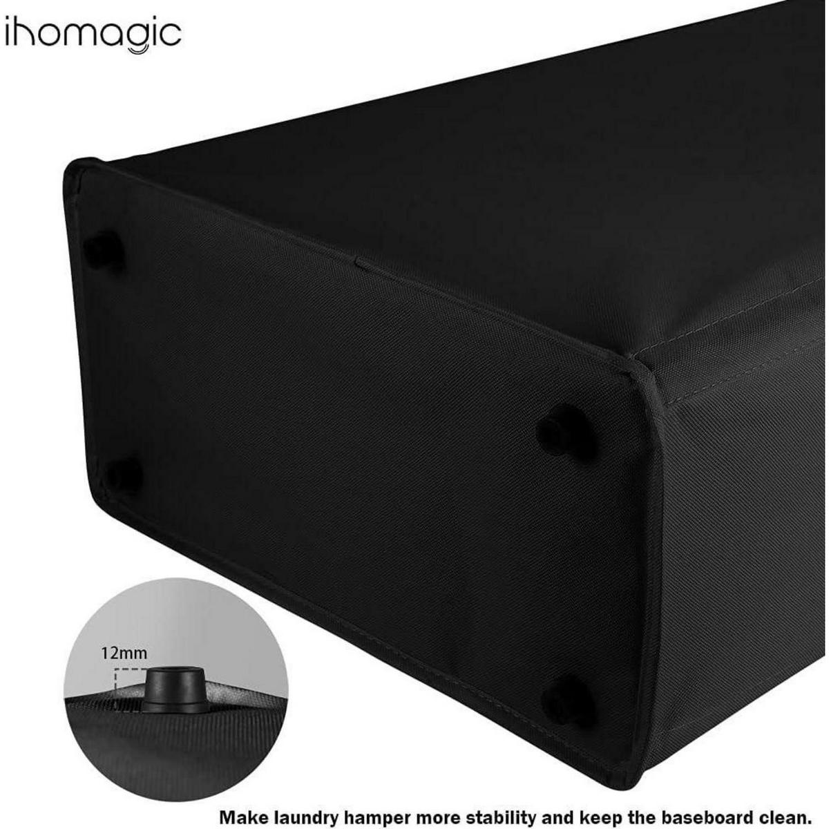 WÄSCHEKORB faltbar 39 x 19 x 60 cm Schwarz - Schwarz, Textil (19/60/39cm)
