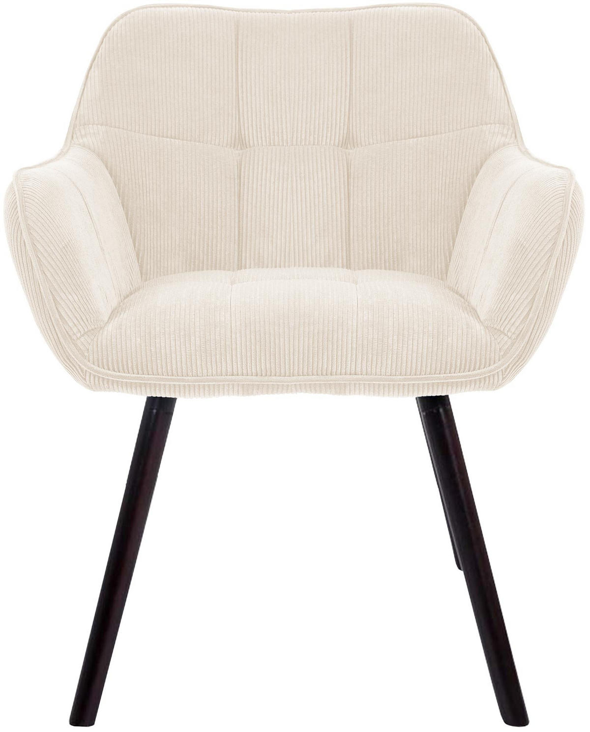 ESSZIMMERSTUHL Dunor Cord Creme Schwarz Wohnzimmerstuhl - Creme, Textil (65/82/64cm) - DELUKE