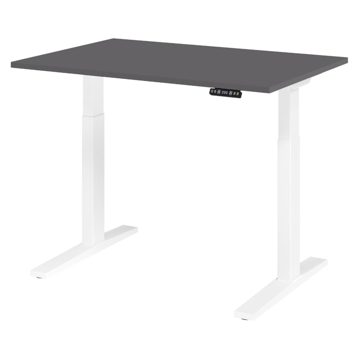 SCHREIBTISCH elektrisch XMKA 80/120/74 cm in Graphitfarben/Weiß - Graphitfarben/Weiß, Holzwerkstoff (80/120/74cm) - bümö
