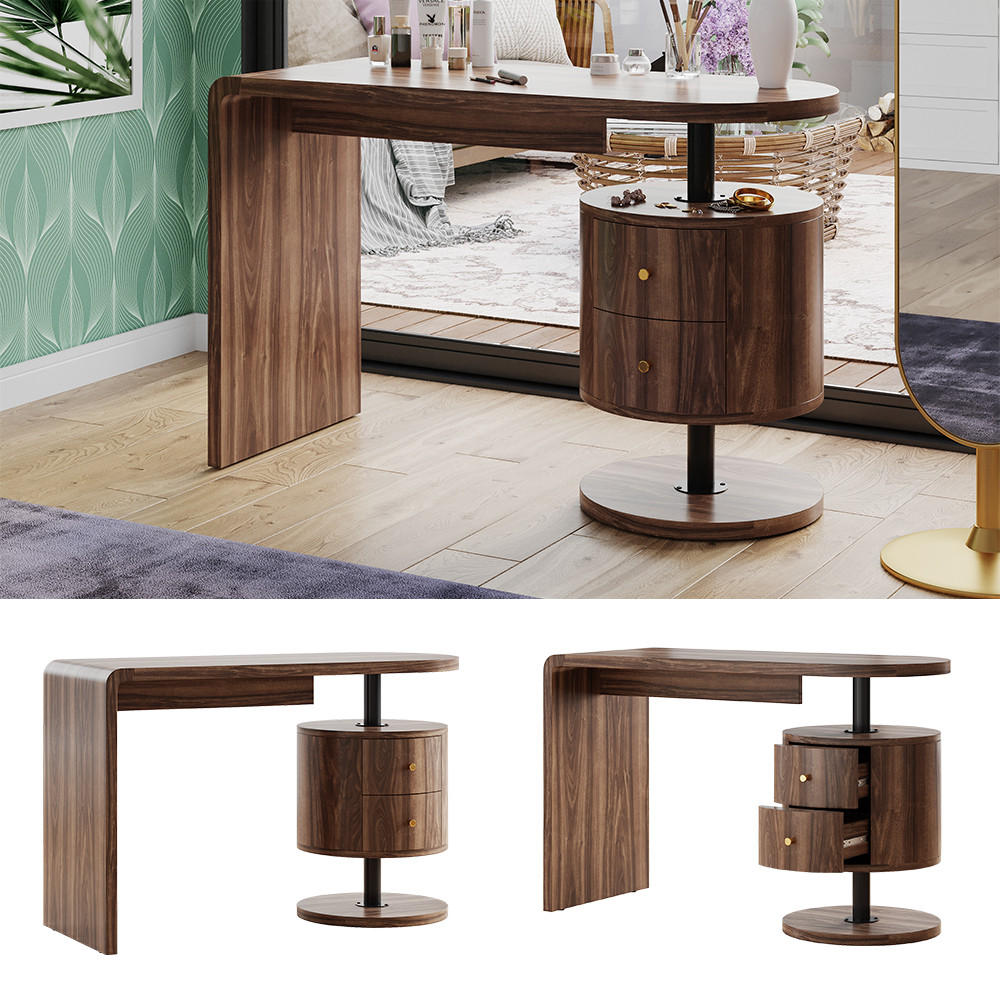 SCHMINKTISCH Lara Eiche rustikal 120 cm mit 2 Schubladen - Wildeiche, Holzwerkstoff (120/76/50cm) - Vicco