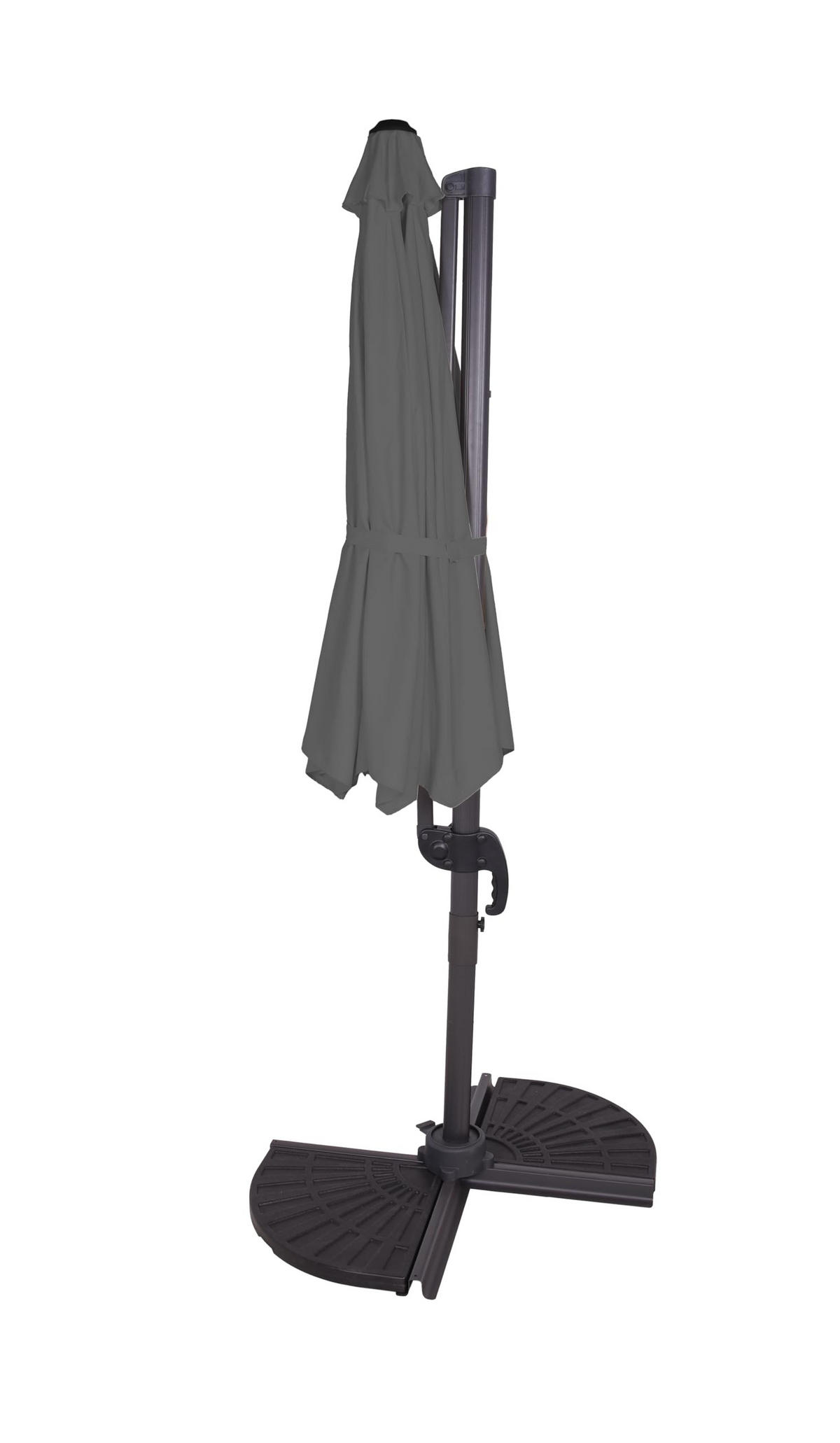 AMPELSCHIRM Ulla Ø 300cm Anthrazit Sonnenschirm mit Ständer - Anthrazit, Metall (300/356cm) - DELUKE