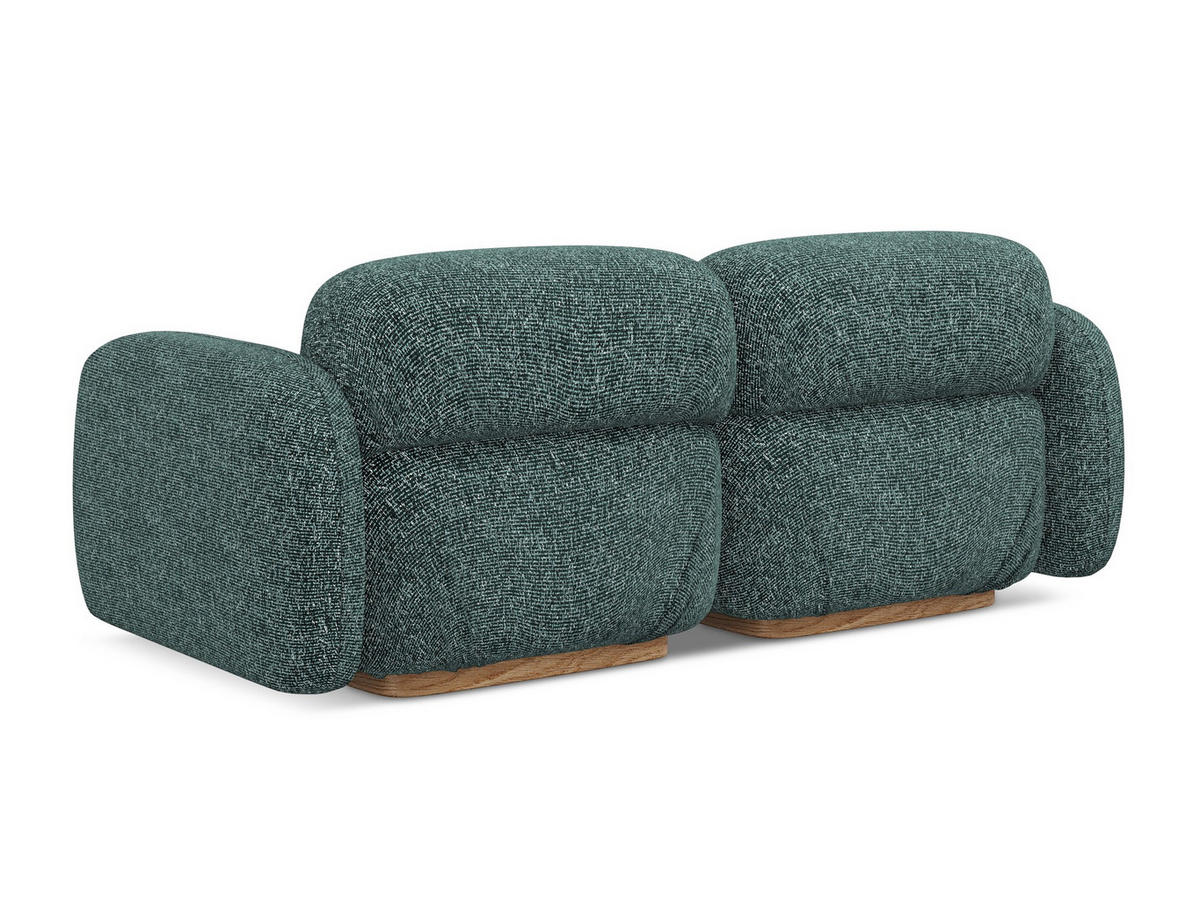 3-SITZER SOFA Strukturstoff Stoff Blau - Blau/Blaugrau, Holz/Textil (190/73/95cm) - Makamii