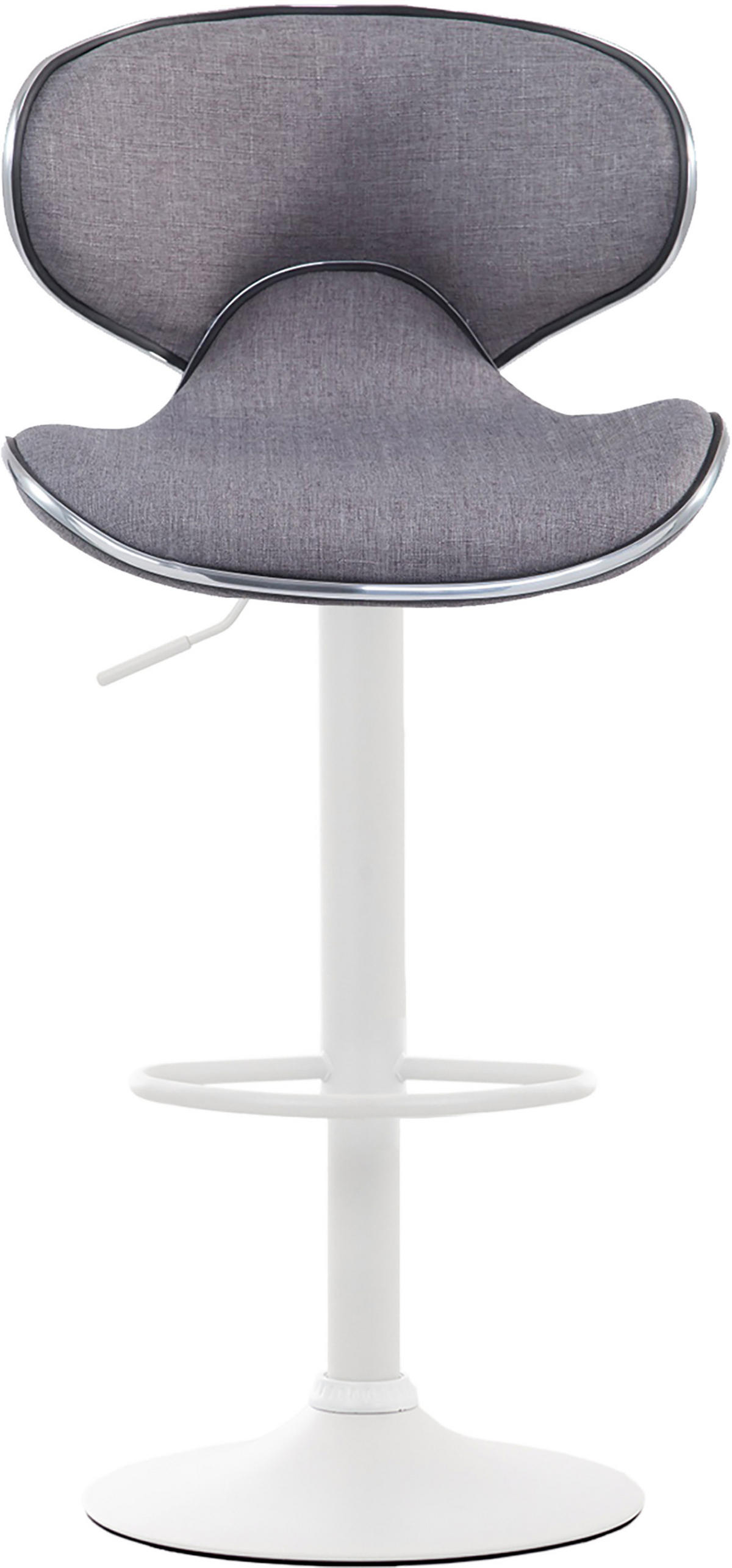 BARHOCKER 2er Set Stoff hellgrau - Hellgrau/Weiß, Textil/Metall (46/88/49cm) - CLP