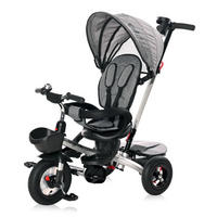 DREIRAD Zippy 3 in 1 grau umkehrbarer Sitz umbaubar Luftreifen Freilauf Gurt - Grau, Metall (92/50/100cm) - Lorelli