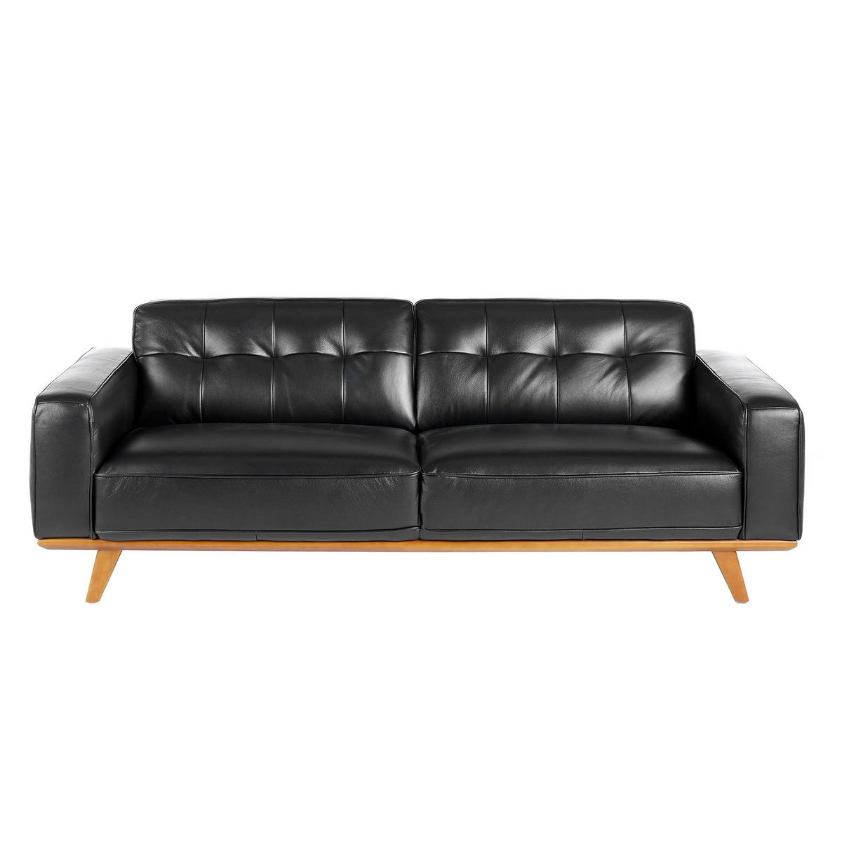 CHESTERFIELD-SOFA Chester 3-Sitzer-Sofa in schwarzem Leder 227/95/78 cm - Schwarz, Leder (227/78/95cm) - ANGEL CERDA