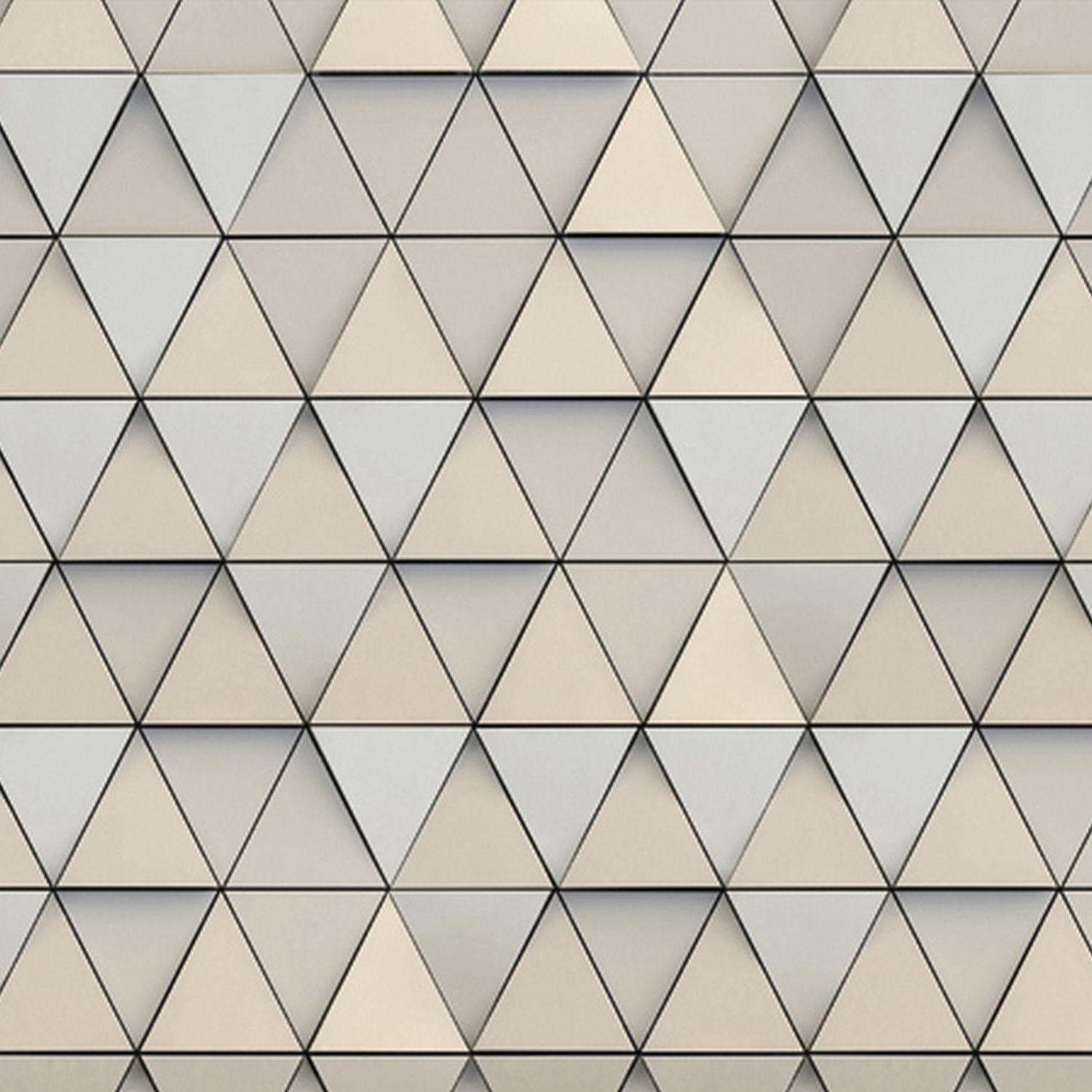 FOTOTAPETE grafische Dreiecke 424 x 280 cm - Grau, Papier (424/280cm) - Sanders & Sanders