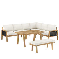 GARTENMÖBELSET Natur Creme - Beige, Holz - ComfortXL