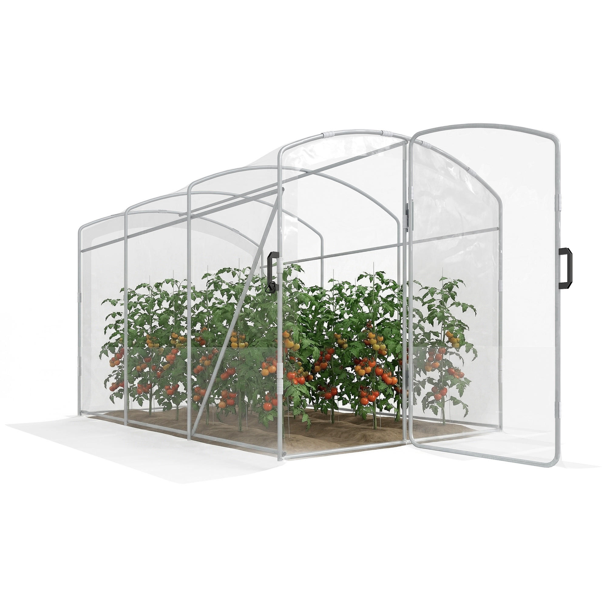 TUNNEL-GEWÄCHSHAUS DE-05771 Begehbar, transparente Folie Transparent - Transparent, Kunststoff/Metall (200/195/300cm) - ComfortXL