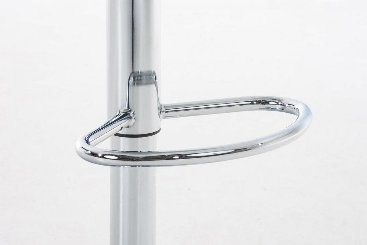 BARHOCKER Kunststoff weiß - Chromfarben/Weiß, Kunststoff/Metall (39/84/36cm) - CLP