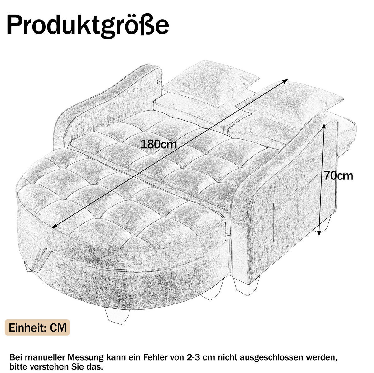 SOFA-BETT 132/129/93 cm aus Eukalyptusholz mit Aufbewahrungshocker Dunkelgrau - Dunkelgrau, Holz (129/93/132cm) - Modenvie