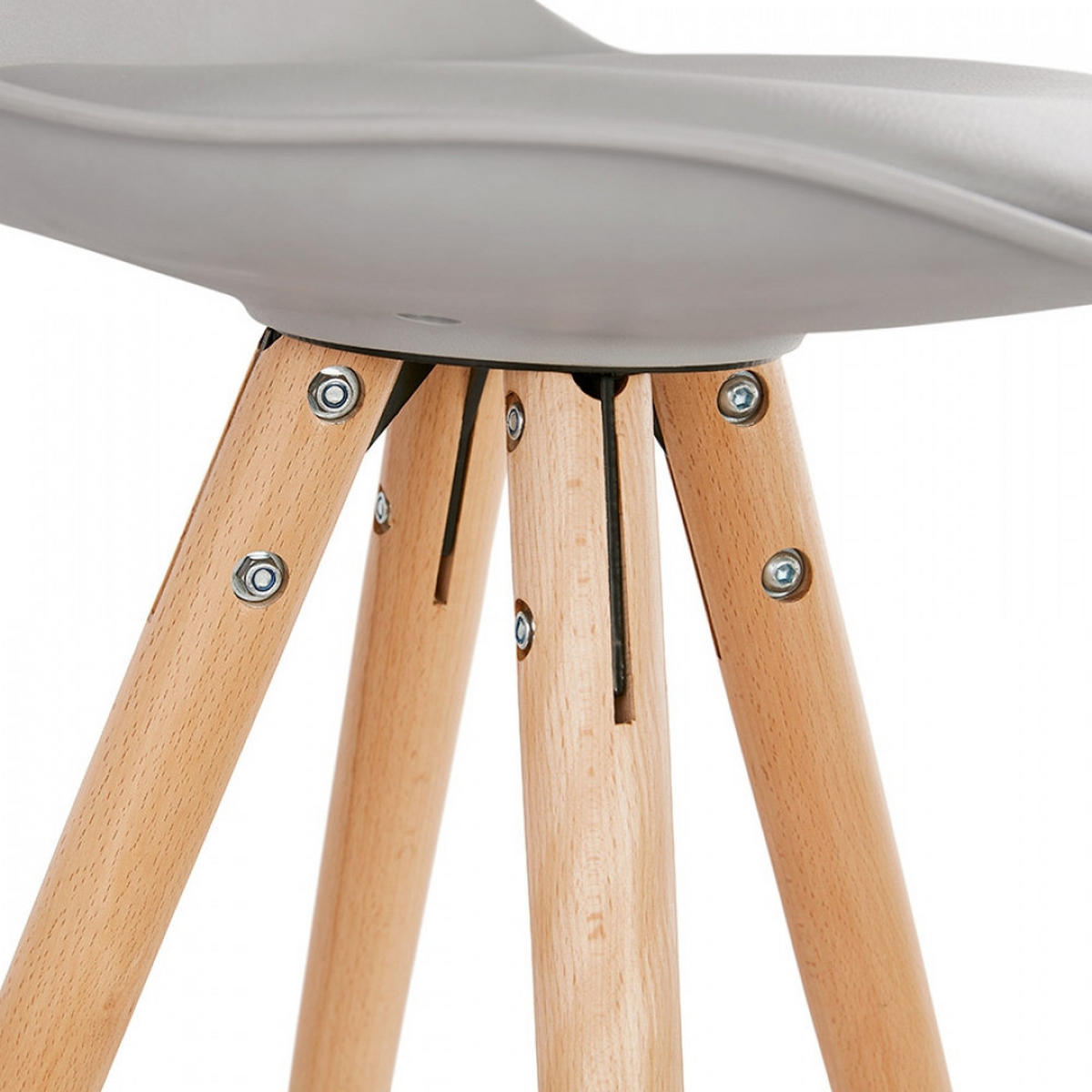 BARHOCKER grau 42x95x43cm - Buchefarben/Grau, Holz/Kunststoff (42/95/43cm) - AlterEgo