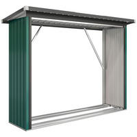 KAMINHOLZREGAL Verzinkter-Stahl Grün - Grün, Metall (66.5/150/213cm) - Outsunny